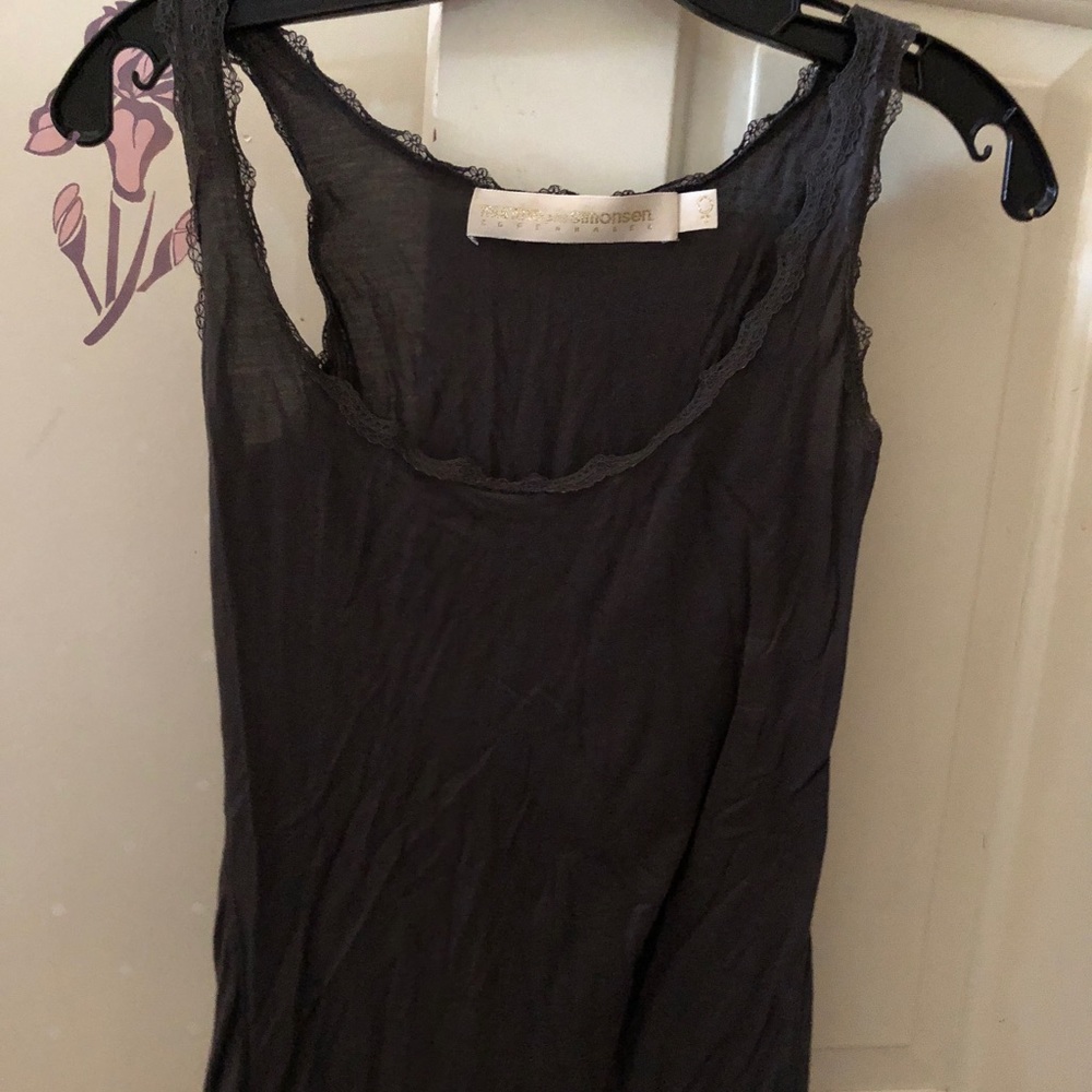 Designer tank with lace trim